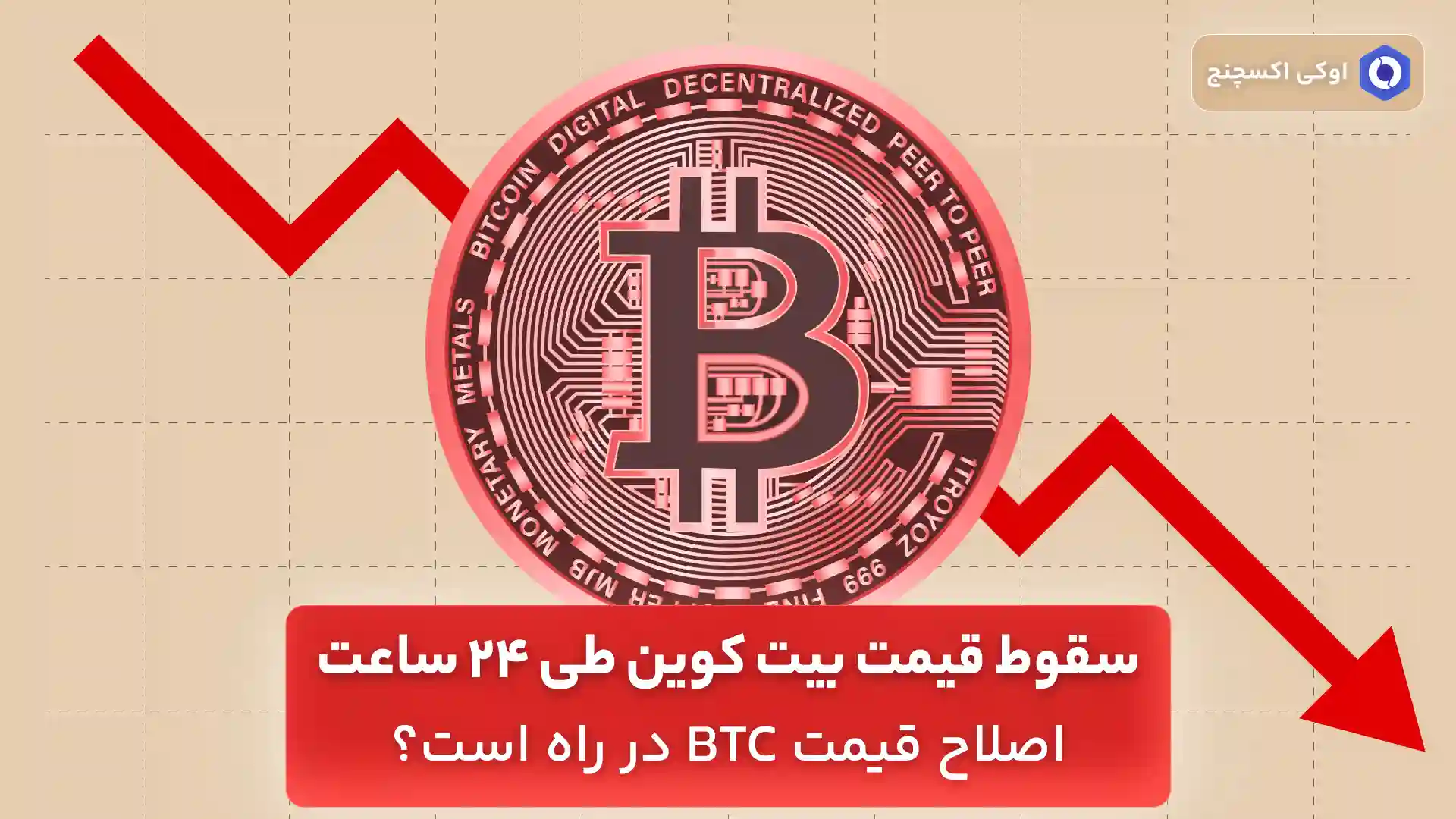 ریزش قیمت بیت کوین طی 24 ساعت