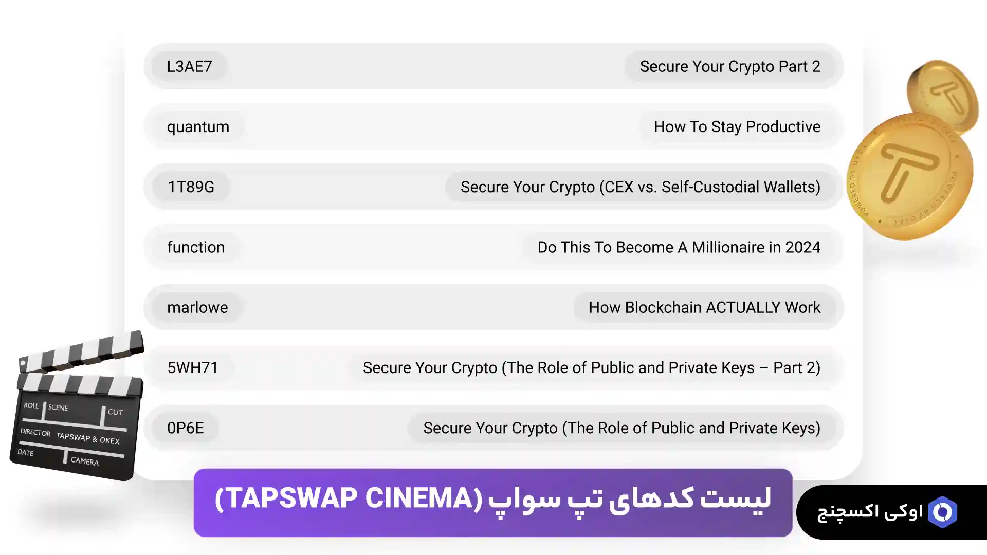 لیست کدهای تپ سواپ 1