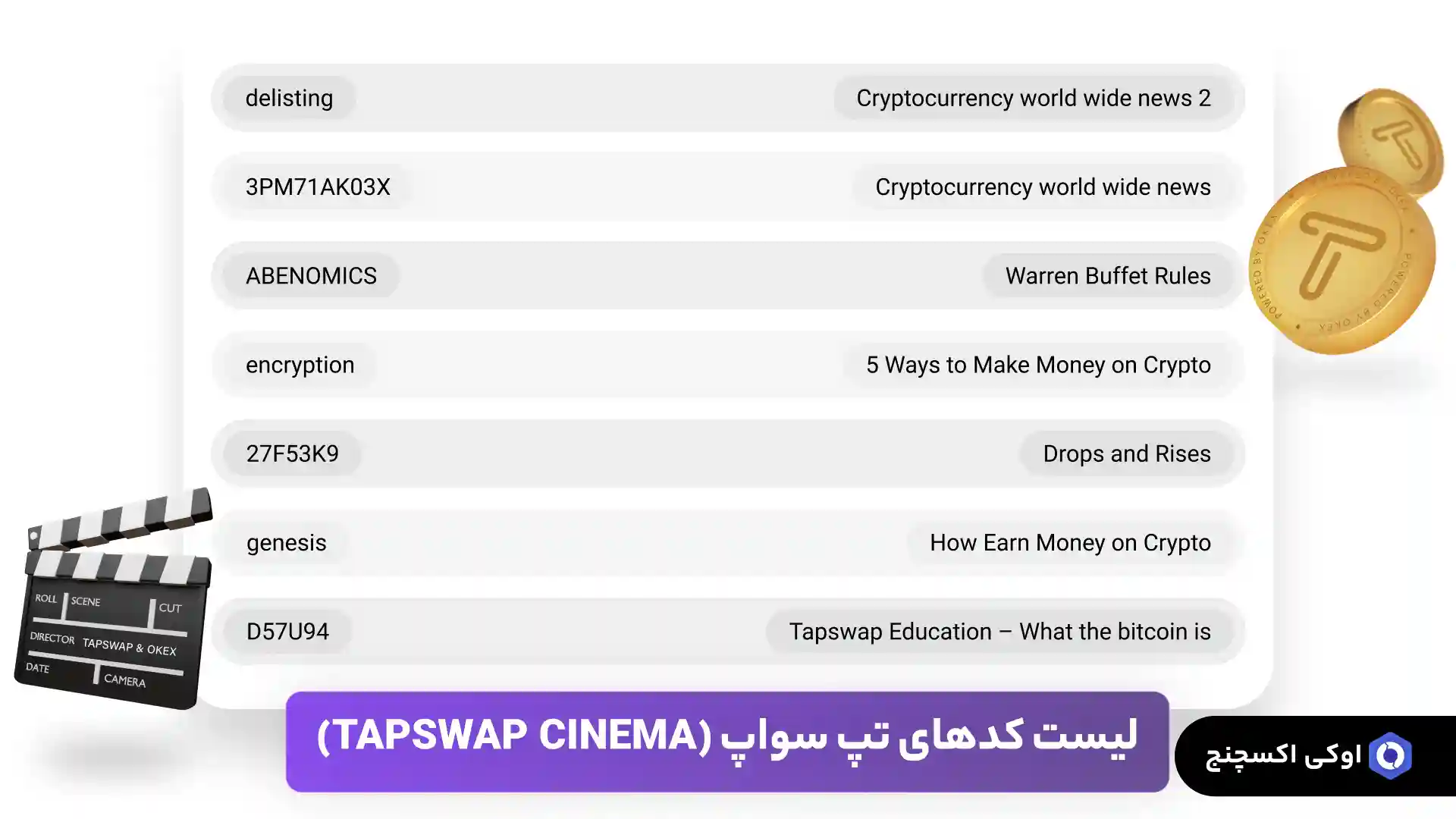 لیست کدهای تپ سواپ