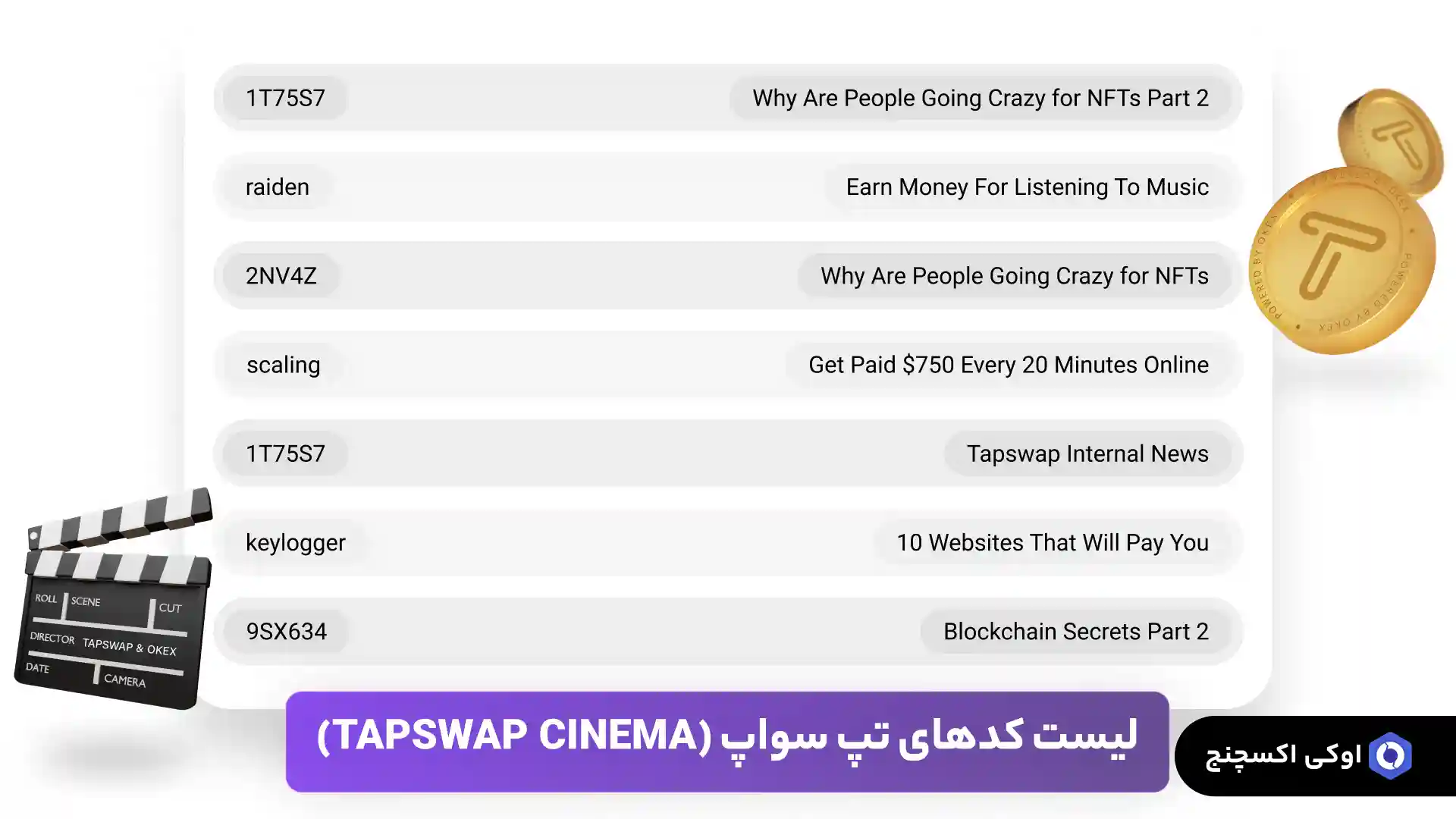 لیست کدهای تپ سواپ 12 مرداد