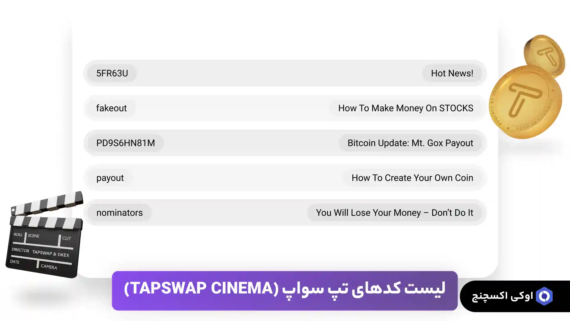 لیست تمام کدهای تپ سواپ 13 مرداد