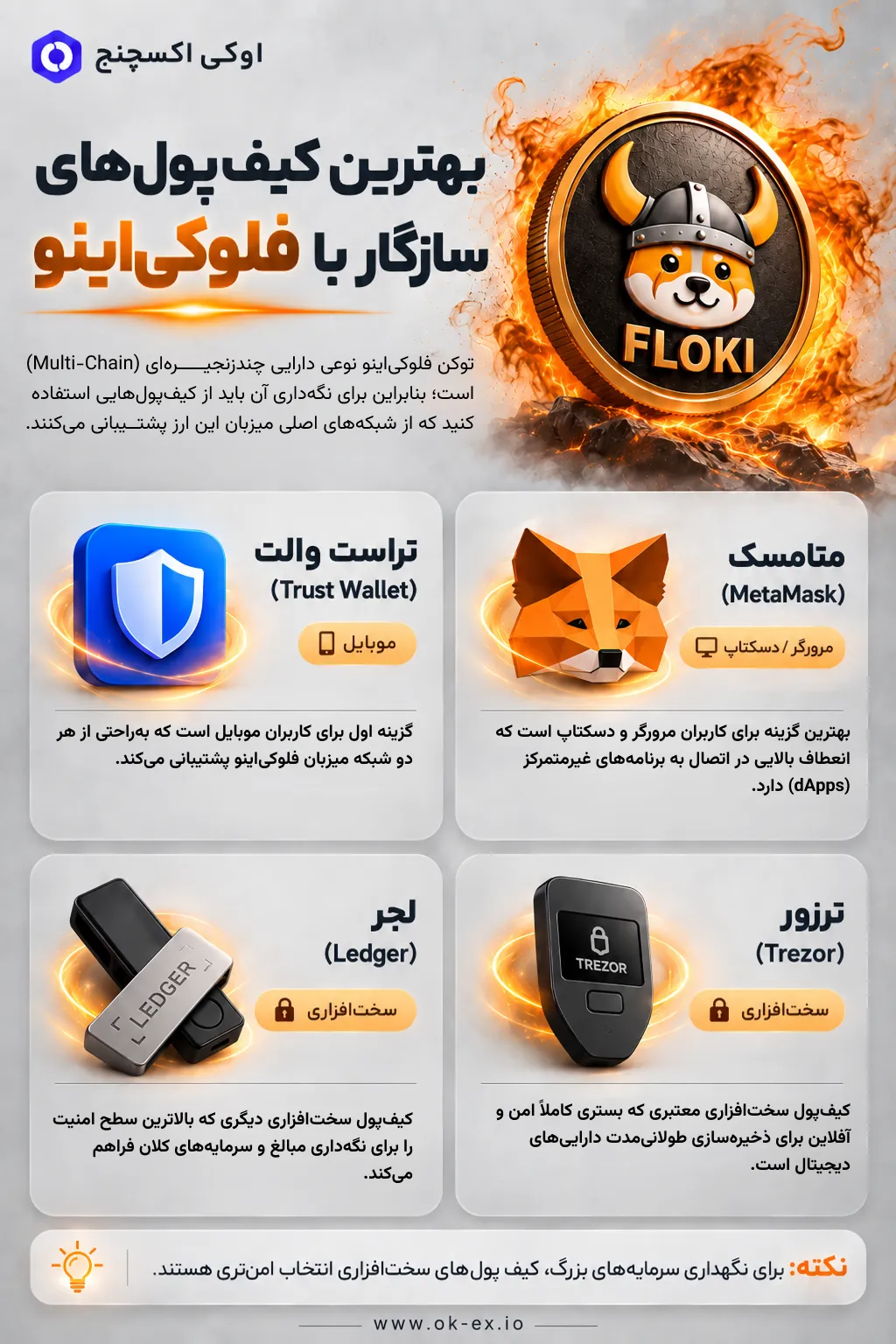 بهترین کیف پول های سازگار با فلوکی اینو